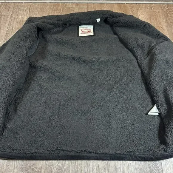 Levi’s Faux Shearling Corduroy Trucker Jacket Black LM3RC501 Men’s XXL - Picture 9 of 14